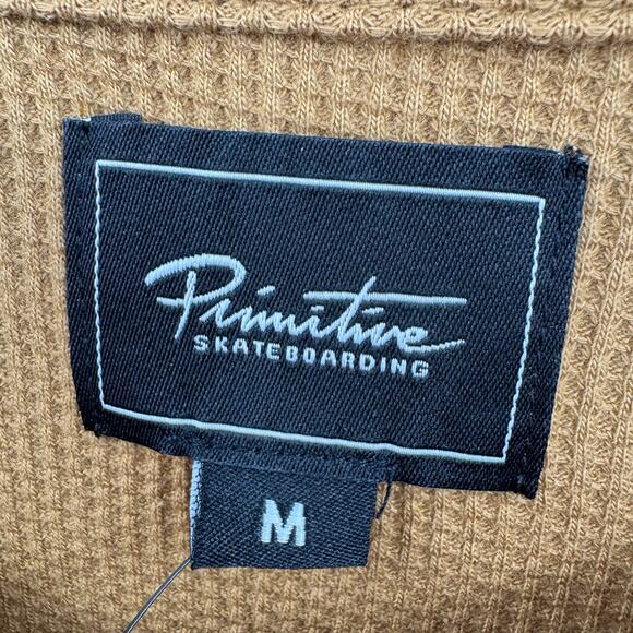 Primitive Skateboarding shirt men's M crew waffle weave short sleeve rust NEW - Picture 6 of 8